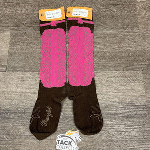 Pr Tall Socks "Western Boots" *gc, rubs, pills