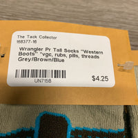 Pr Tall Socks "Western Boots" *vgc, rubs, pills, threads
