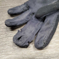 Pr JUNIORS Cloth Gloves *fair,fingers: torn & holes, clean, faded, v.rubbed
