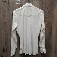 LS Show Shirt, attached snap collar *xc/vgc, rubs & pills, loose threads, mnr frayed thread holes
