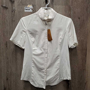 SS Show Shirt, attached snap collar *gc, rubs & pills, mnr stains & loose threads