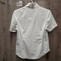 SS Show Shirt, attached snap collar *gc, rubs & pills, mnr stains & loose threads