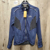 Light Jacket, mesh side, zipper *vgc, sm hole, zip: frayed taped edges, discolored?stained front, marks
