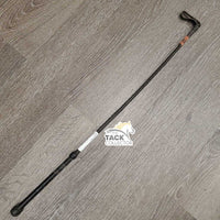 Riding Crop - Whip *fair, cut handle, v.rubbed, faded, snags, dirt, frays, fabric
