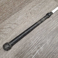 Riding Crop - Whip *fair, cut handle, v.rubbed, faded, snags, dirt, frays, fabric
