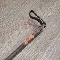 Riding Crop - Whip *fair, cut handle, v.rubbed, faded, snags, dirt, frays, fabric
