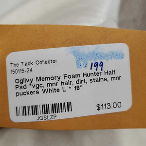 Memory Foam Hunter Half Pad *vgc, mnr hair, dirt, stains, mnr puckers