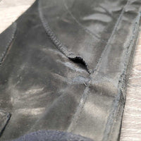 Pr Synthetic Half Chaps *fair, dirty, peeled, faded, unstitched edges, holes
