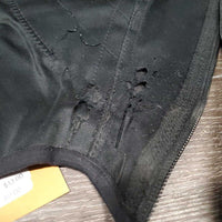 Pr Synthetic Half Chaps *fair, dirty, peeled, faded, unstitched edges, holes
