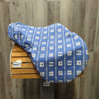 17.5 XW 6.25" Stubben Siegfried Close Contact, Blue Cotton Stubben Cover, Xlg Front (covered) & Back Blocks: aftermarket, Wool Flocking, Flaps: 14"L x 13"W Serial # 7169965 31
