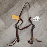 Leather Headstall, laces *NO Throat, vgc, clean, film, mnr edge scrapes & rubs
