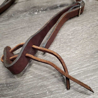 Leather Headstall, laces *NO Throat, vgc, clean, film, mnr edge scrapes & rubs
