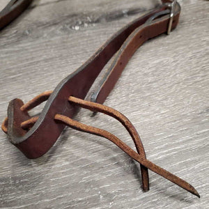 Leather Headstall, laces *NO Throat, vgc, clean, film, mnr edge scrapes & rubs