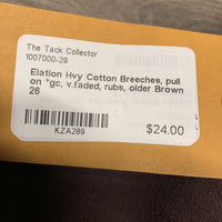 Hvy Cotton Breeches, pull on *gc, v.faded, rubs, older
