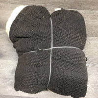 Hvy Cotton Scrim Sheet, embroidery "Kambala" *fair, shavings, mnr dirt, mnr repairs, puckers, shrunk, stains, discolor, broken strap
