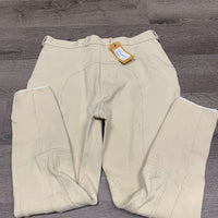 Hvy Cotton Euroseat Breeches *gc, older, v.pilly knees, puckers, rubs
