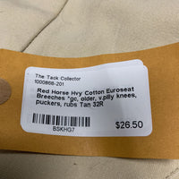 Hvy Cotton Euroseat Breeches *gc, older, v.pilly knees, puckers, rubs
