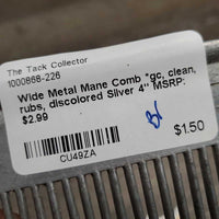 Wide Metal Mane Comb *gc, clean, rubs, discolored
