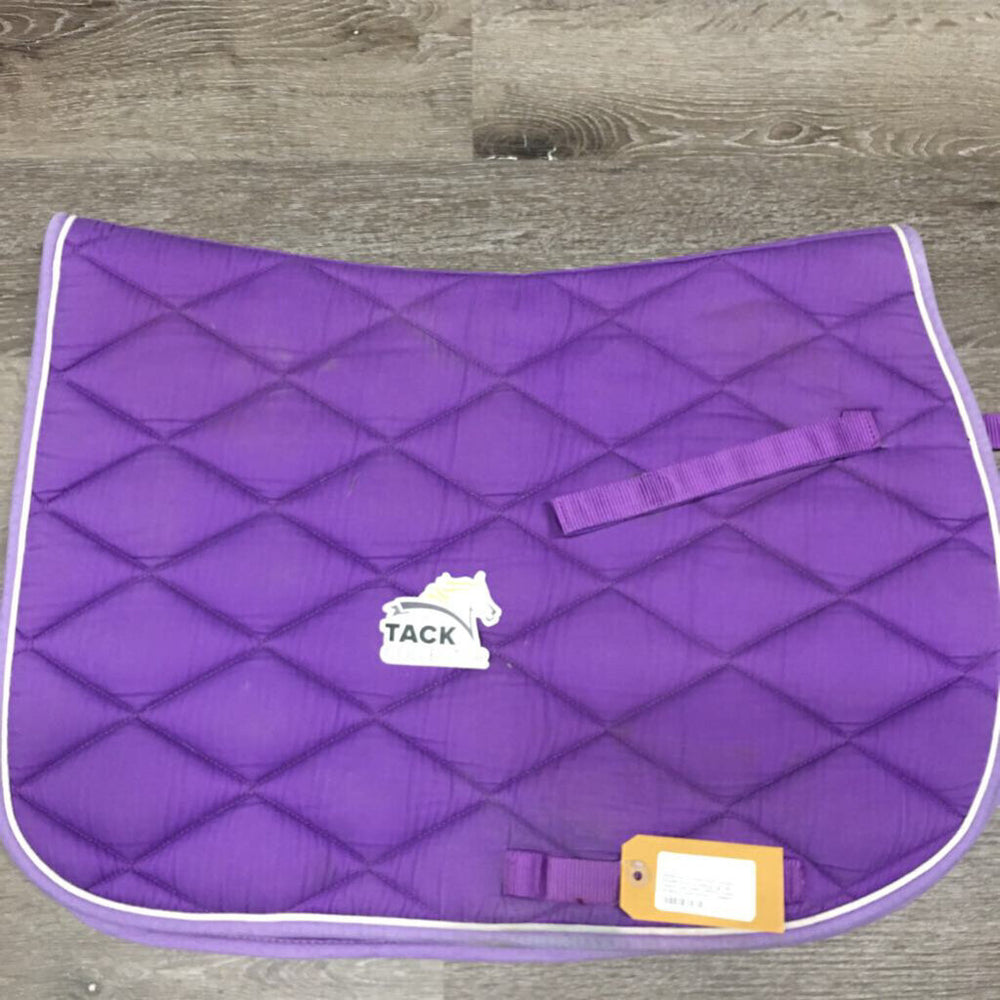 Vividus Quilt Jumper Saddle Pad, 1x piping *gc, dirt, stains, hair, pills, rubbed faded binding