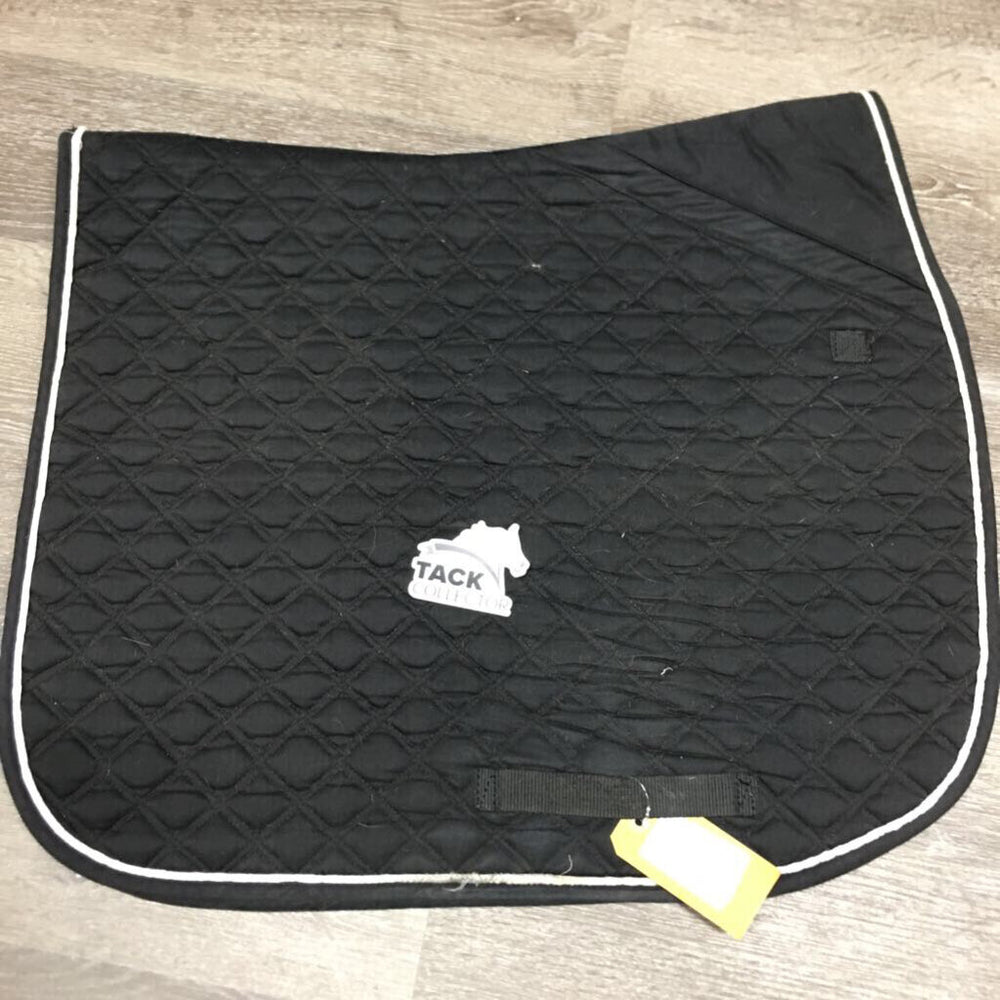 Quilt Dressage Pad, 1x piping *gc, dirt, stained, hairy, pills, rubbed piping, cut tabs