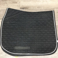 Quilt Dressage Pad, 1x piping *gc, dirt, stained, hairy, pills, rubbed piping, cut tabs
