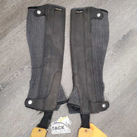 Pr Synthetic - Micro Suede Half Chaps *gc/fair, rubs, unstitched, faded, snag/loose thread
