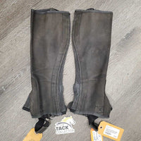 Pr Synthetic - Micro Suede Half Chaps *gc/fair, rubs, unstitched, faded, snag/loose thread
