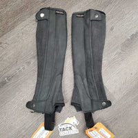 Pr Synthetic - Micro Suede Half Chaps *gc, rubs, loose stitching, faded, snag/loose thread
