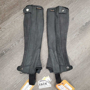 Pr Synthetic - Micro Suede Half Chaps *gc, rubs, loose stitching, faded, snag/loose thread