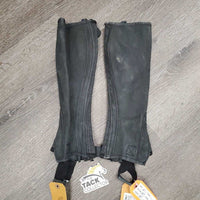 Pr Synthetic - Micro Suede Half Chaps *gc, rubs, loose stitching, faded, snag/loose thread
