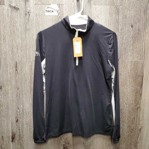 LS Sun Shirt, Mesh sleeves, 1/3 Zip up *gc, mnr popped pit elastic