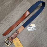 Leather & Cotton Web Belt *like new, mnr scuffs, scratch & hair
