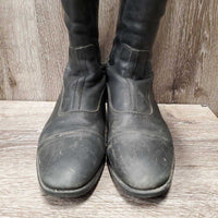 JUNIORS Dress Boots, Zips, cardboard forms *gc, dirt, rubs, scuffs, toe dents
