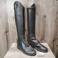 JUNIORS Synthetic Field Boots, zips *gc, clean, rubs, v.worn heels, pilly, hairy
