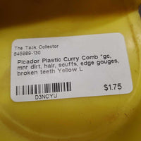 Plastic Curry Comb *gc, mnr dirt, hair, scuffs, edge gouges, broken teeth
