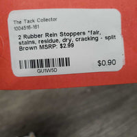 2 Rubber Rein Stoppers *fair, stains, residue, dry, cracking - split
