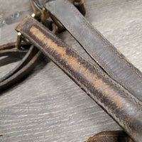 Rsd/Padded Leather Halter, snap, adj *fair, rubs, repaired, faded, scraped, thin, chewed, cracking, dirty
