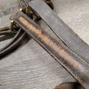 Rsd/Padded Leather Halter, snap, adj *fair, rubs, repaired, faded, scraped, thin, chewed, cracking, dirty