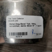 Metal Dog Bowl *fair, filthy, scratches, dents
