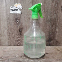 Hvy Spray Bottle *gc, half full, water?, sprays, rubbed, faded, scratches
