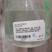 Hvy Spray Bottle *gc, half full, water?, sprays, rubbed, faded, scratches
