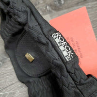 Pr Riding Gloves *gc/fair, faded, stains, oxidized logo, peeled fingers, scrapes, knicks
