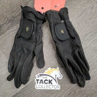 Pr Riding Gloves *gc/fair, faded, stains, oxidized logo, peeled fingers, scrapes, knicks
