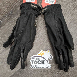 Pr Riding Gloves *gc/fair, faded, stains, oxidized logo, peeled fingers, scrapes, knicks