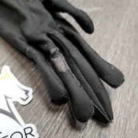 Pr Riding Gloves *gc/fair, faded, stains, oxidized logo, peeled fingers, scrapes, knicks
