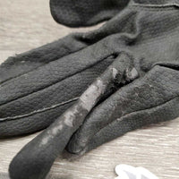 Pr Riding Gloves *gc/fair, faded, stains, oxidized logo, peeled fingers, scrapes, knicks
