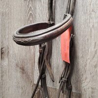 Monocrown Bridle *NO Noseband, dirty, rubs, older, dry, stiff, faded, UNSTITCHED & curled end
