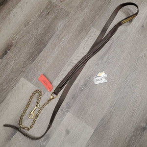 Padded FS Leather Lead Shank, 24" Brass Nose Chain "Reserve Champion" *gc/fair, cracked, creases, mnr dirt, bends, twists, rubs & scrapes, ripples