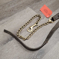 Padded FS Leather Lead Shank, 24" Brass Nose Chain "Reserve Champion" *gc/fair, cracked, creases, mnr dirt, bends, twists, rubs & scrapes, ripples
