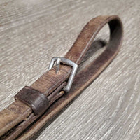 Misc 2 Piece Leather Strap, 2x snaps *fair/gc, clean, v.dry, v.stiff, trimmed, xholes, twisted
